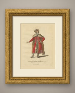 Habit of a Russian Merchant in 1577, Hand Colored Jefferys Costume Plate, 1757