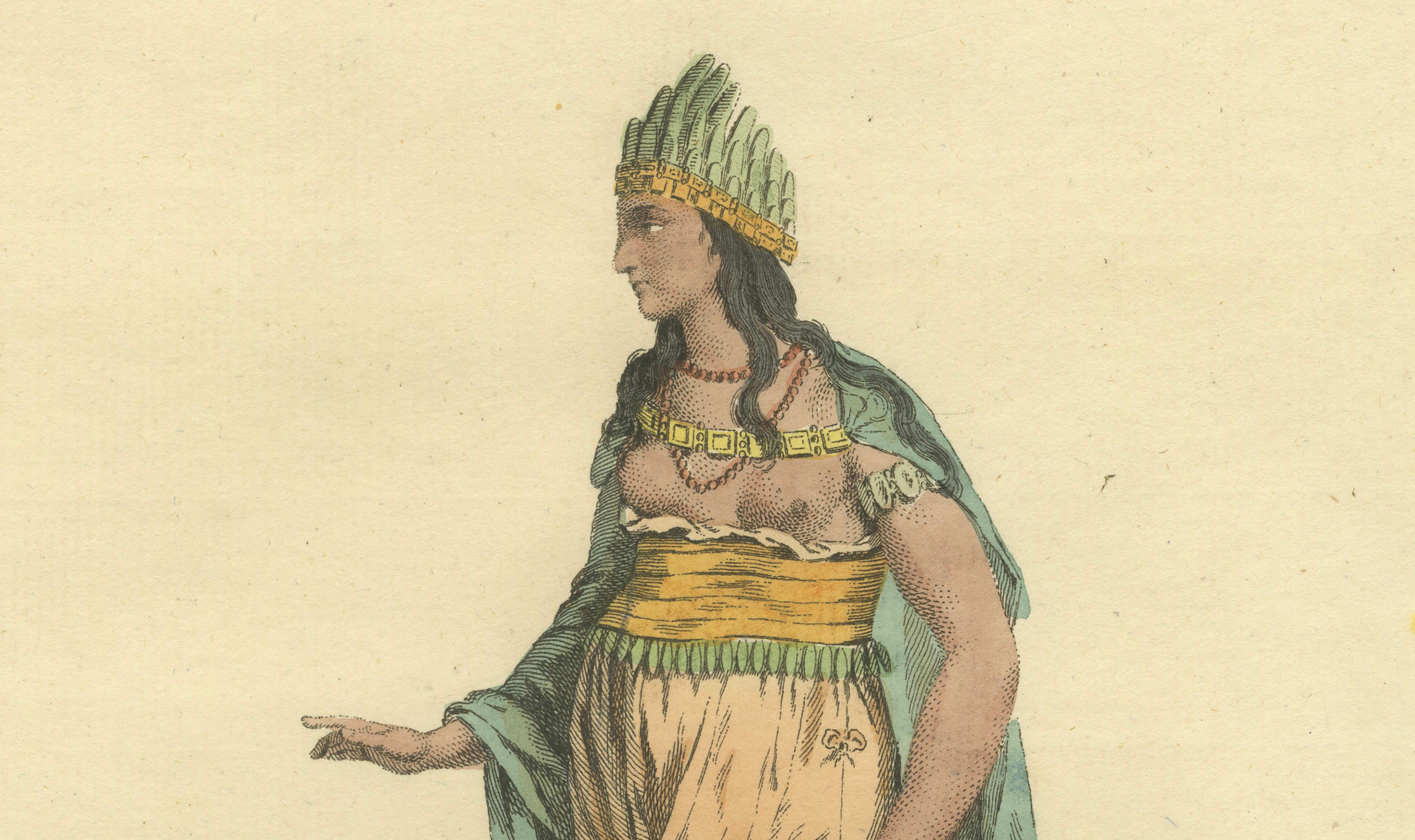 Habit of a Woman of Africa in 1581, Early Ethnographic Costume Engraving, 1749
