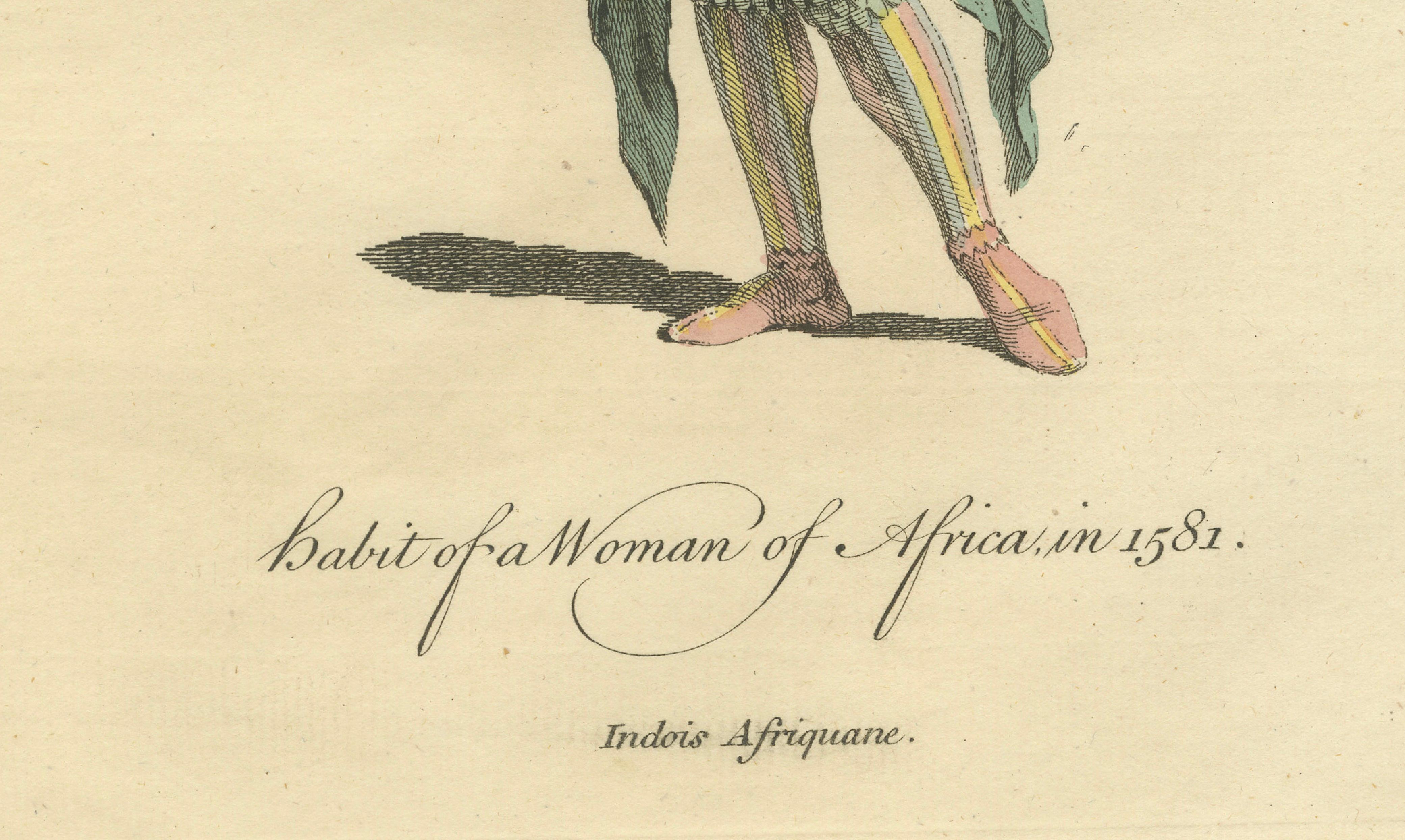 Habit of a Woman of Africa in 1581, Early Ethnographic Costume Engraving, 1749