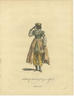 Habit of a Woman of Fez in Africa, Elegant Costume Engraving, 1749