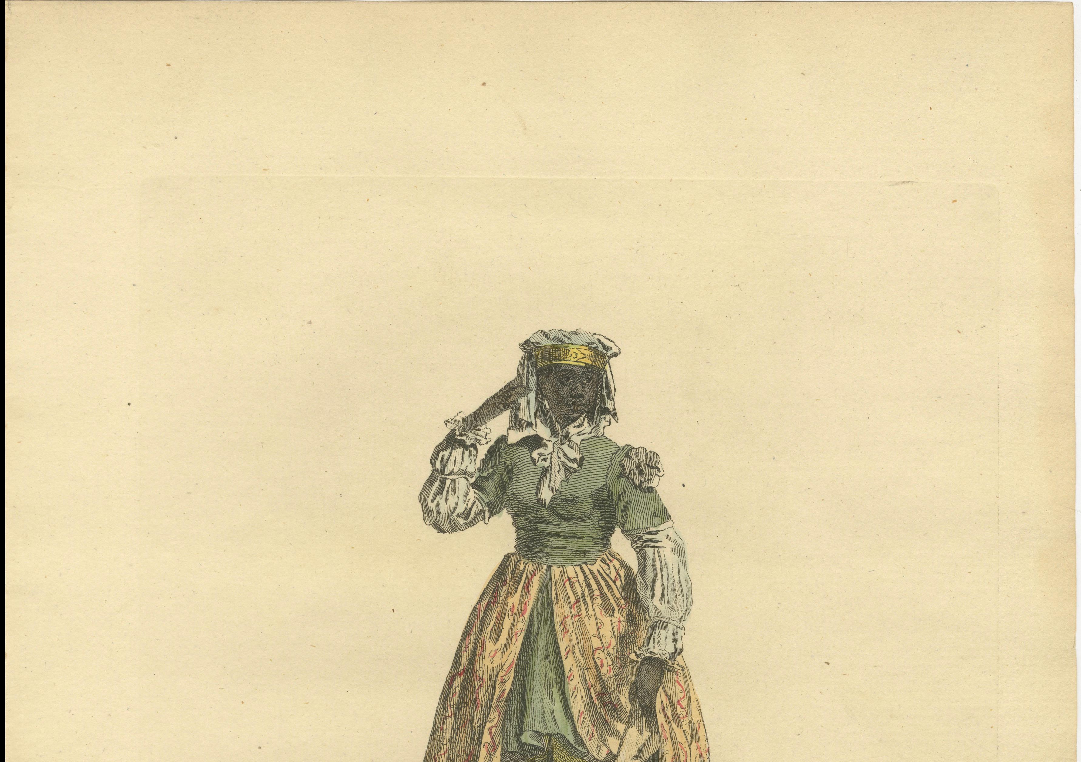 Habit of a Woman of Fez in Africa, Elegant Costume Engraving, 1749