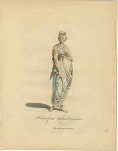 Habit of an Arabian Virgin, Hand-Colored Engraving, Thomas Jefferys, 1749
