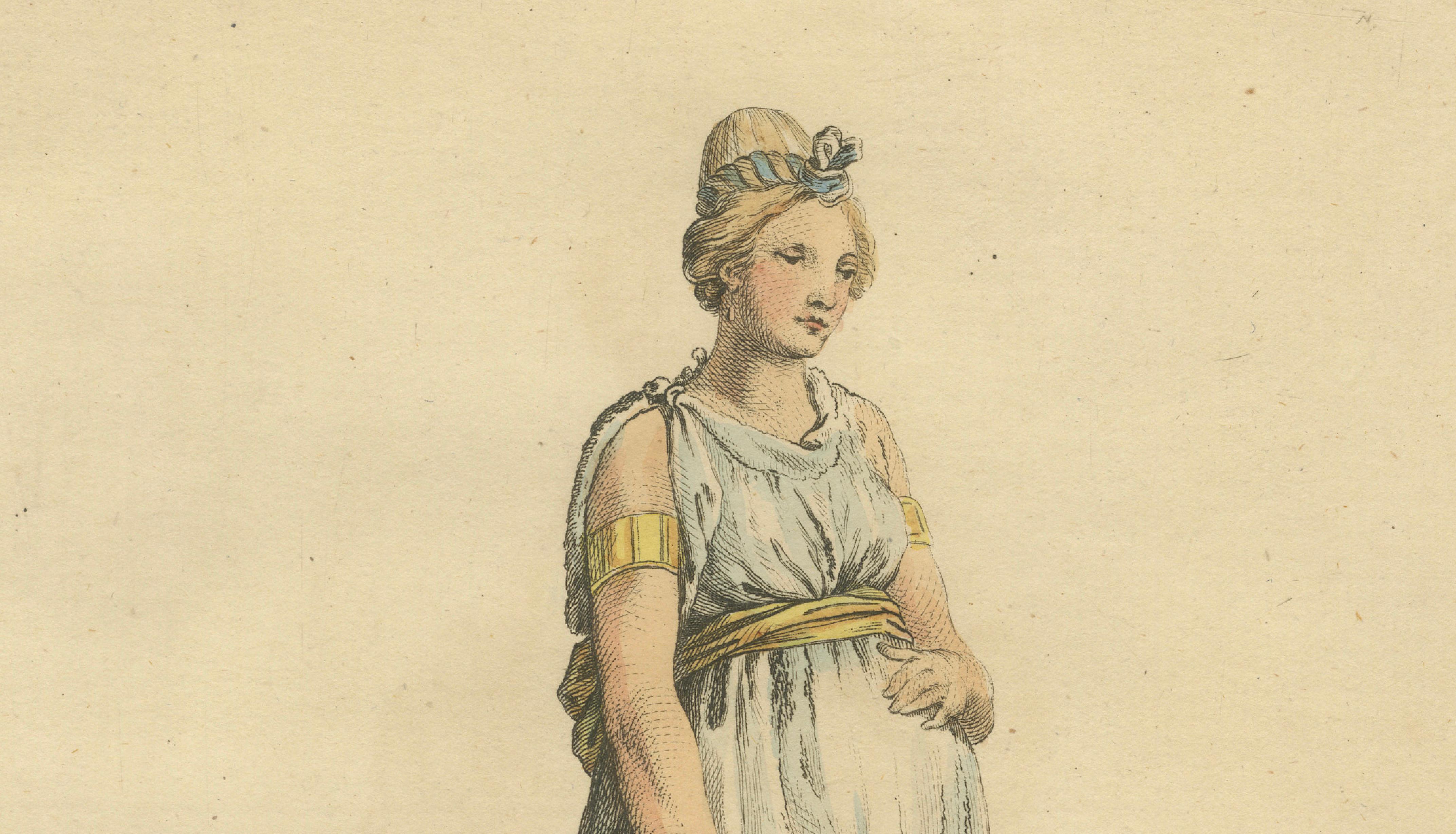 Habit of an Arabian Virgin, Hand-Colored Engraving, Thomas Jefferys, 1749