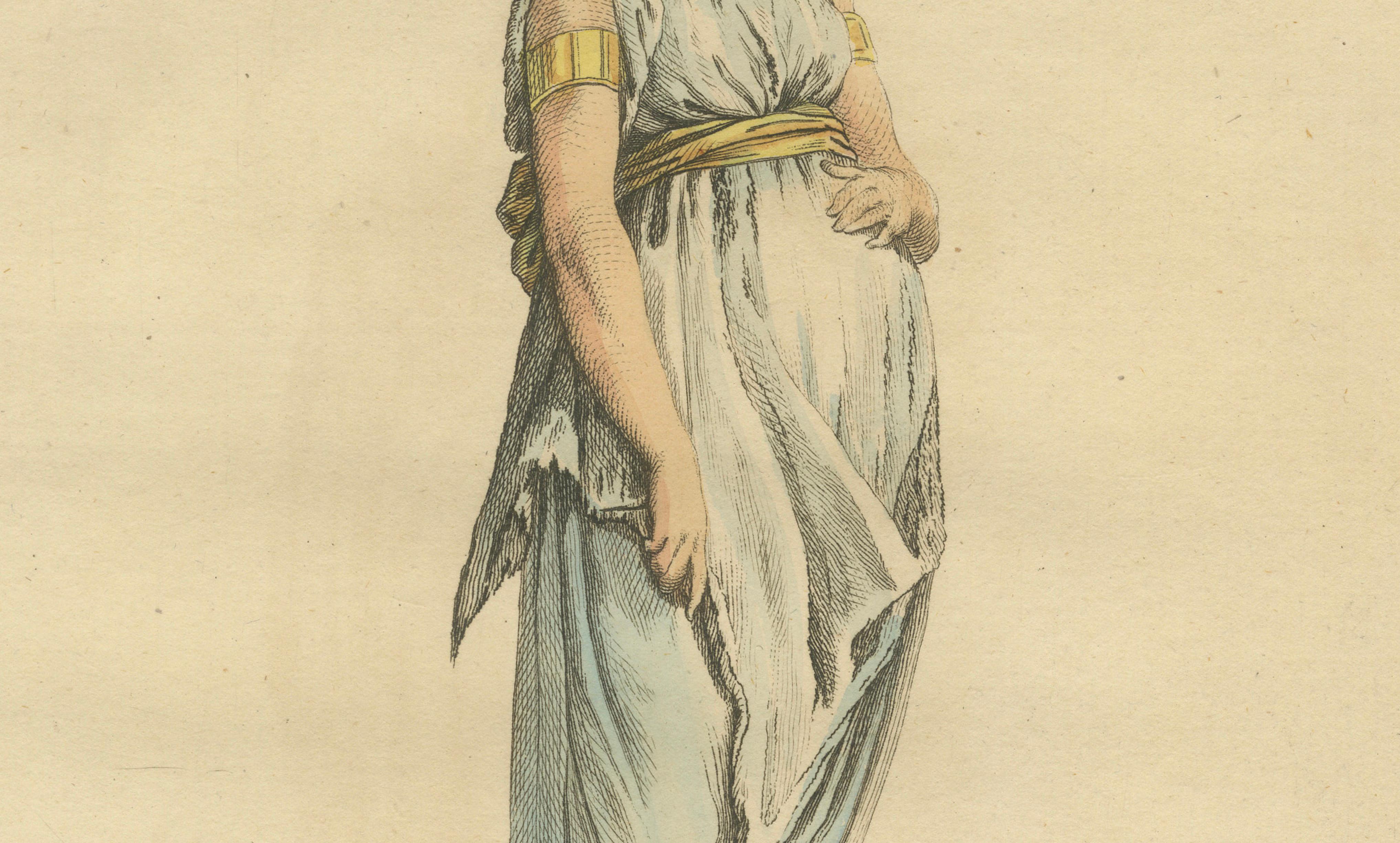 Habit of an Arabian Virgin, Hand-Colored Engraving, Thomas Jefferys, 1749