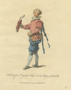 Habit of an English Page in the Reign of Edward VI, Jefferys Costume Plate, 1757