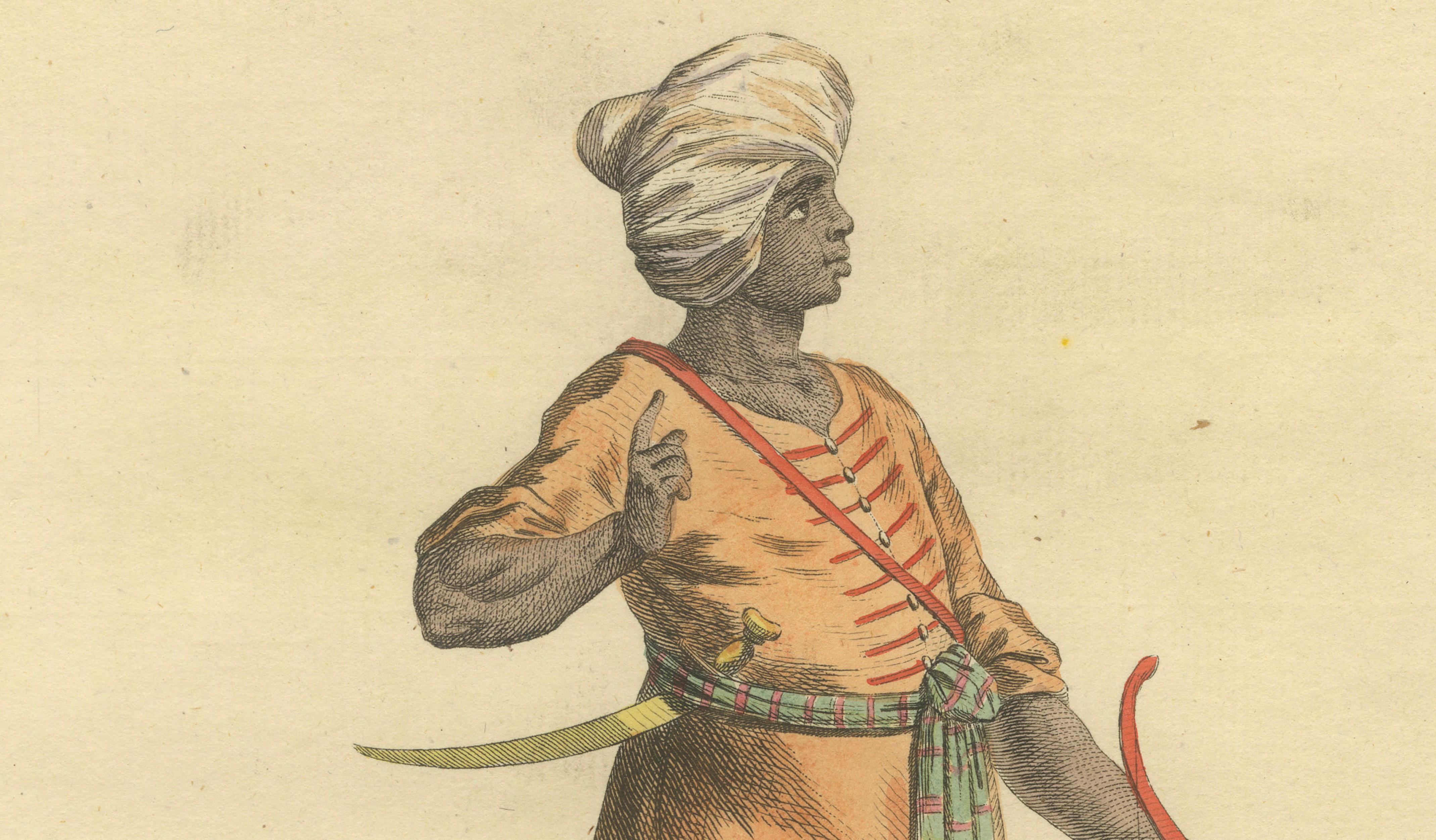 Habit of an Ethiopian, Early Ethnographic Costume Engraving, 1749