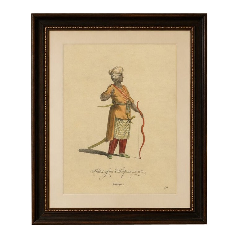 Habit of an Ethiopian, Early Ethnographic Costume Engraving, 1749