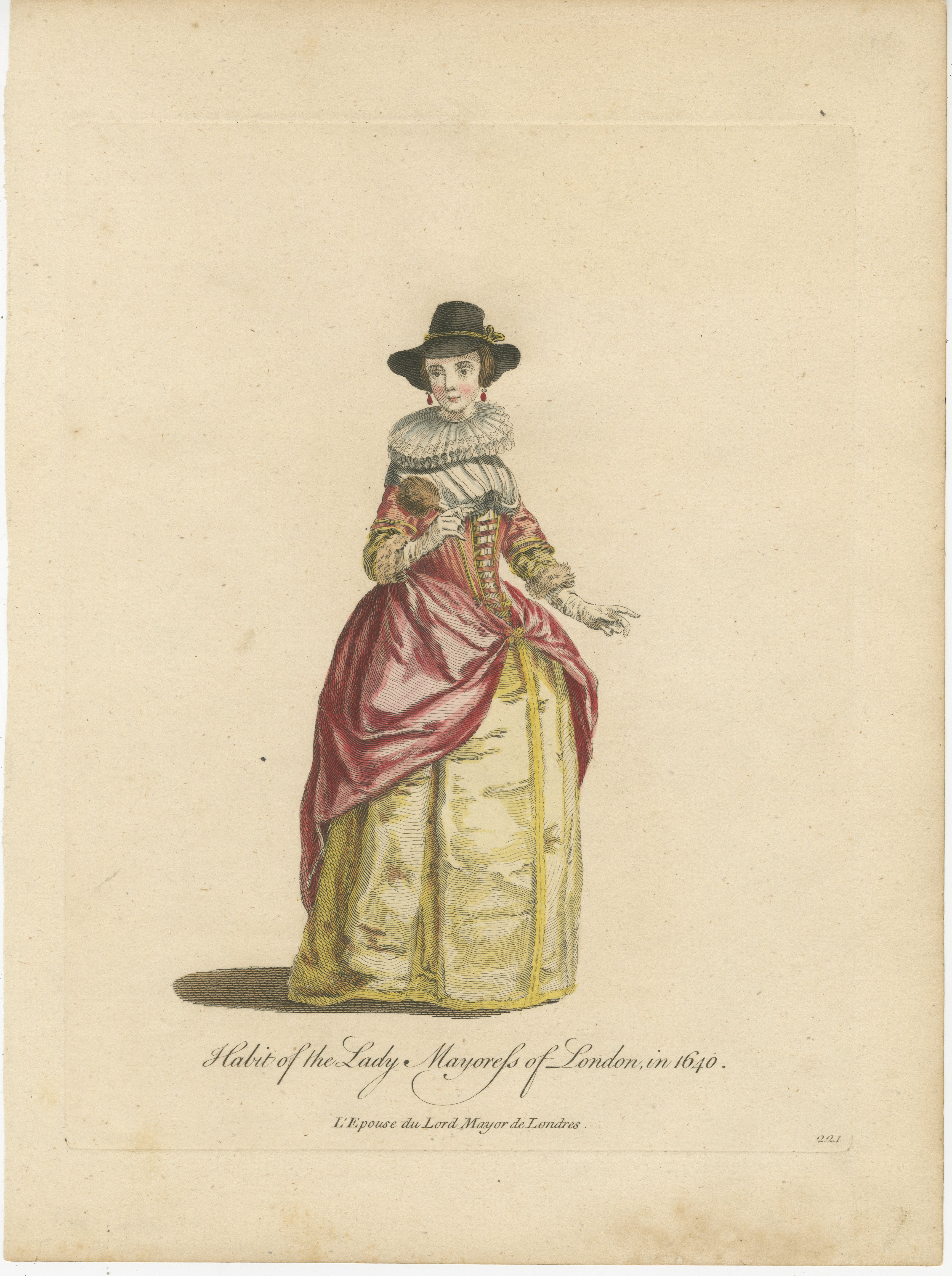 This is a hand-colored atnique print, this time depicting the 