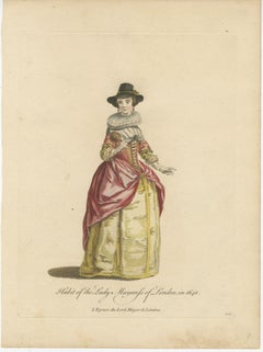Habit of the Lady Mayoress of London in 1640, Published in 1757