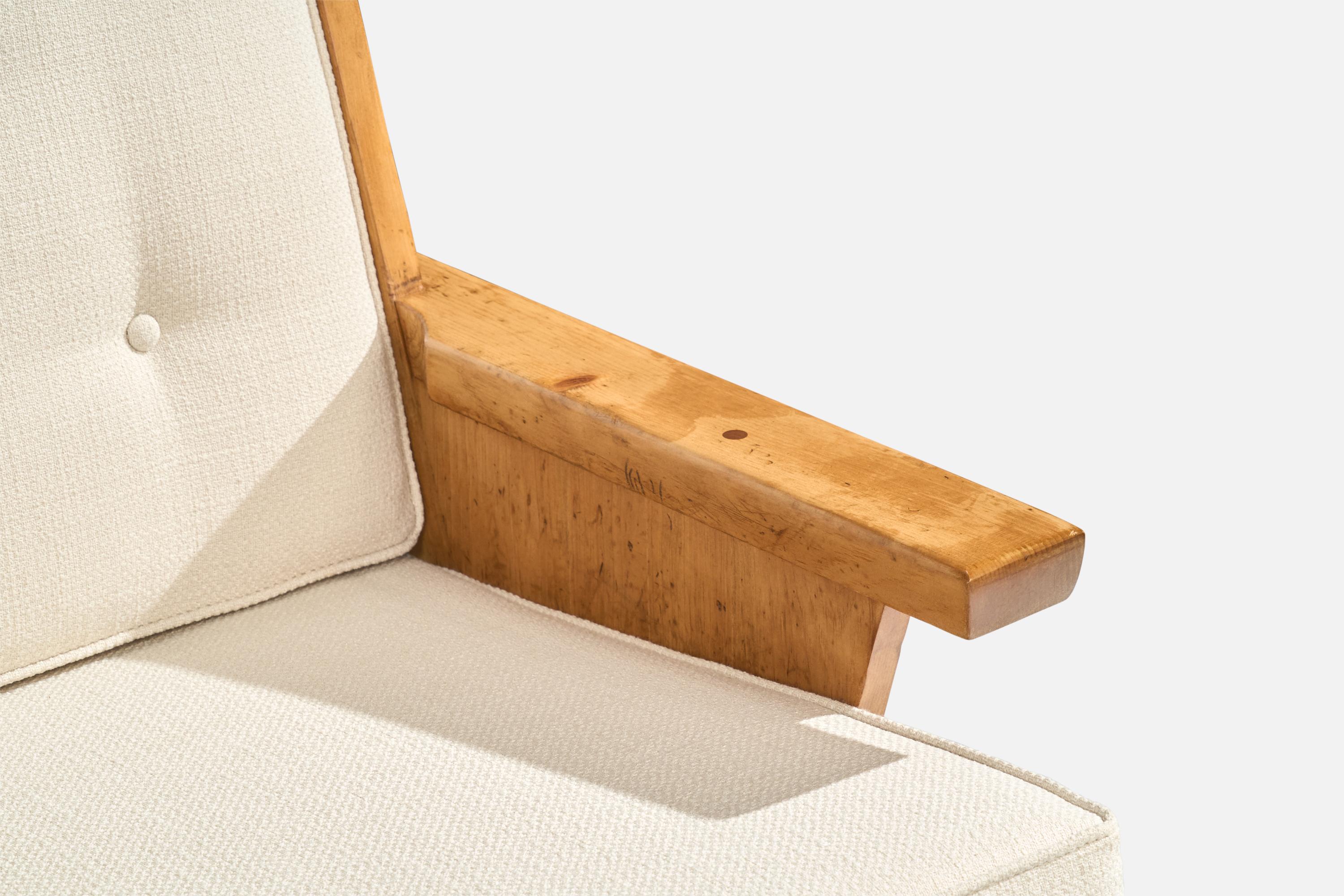 Habitant, Lounge Chairs, Pine, Fabric, USA, 1940s For Sale 8