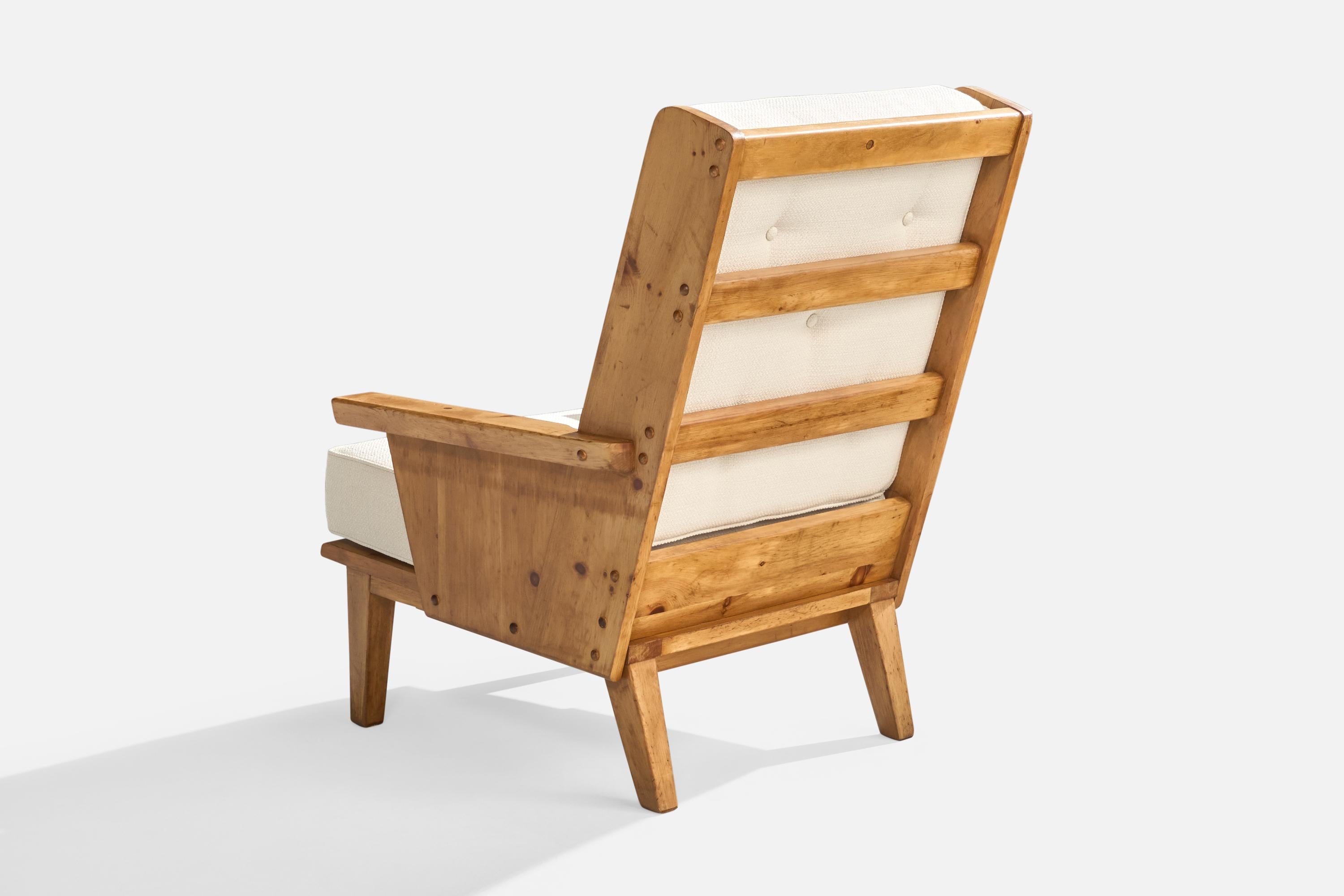 Habitant, Lounge Chairs, Pine, Fabric, USA, 1940s For Sale 4