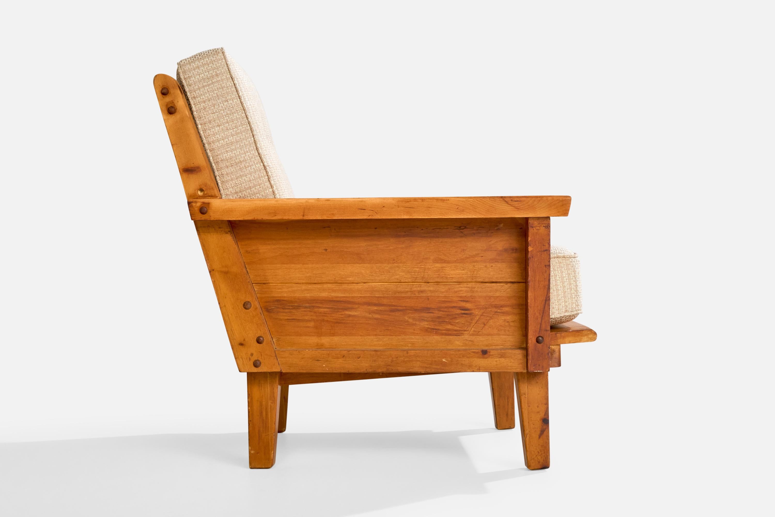 Habitant, fauteuils de salon, pin, tissu, États-Unis, années 1940 en vente 5