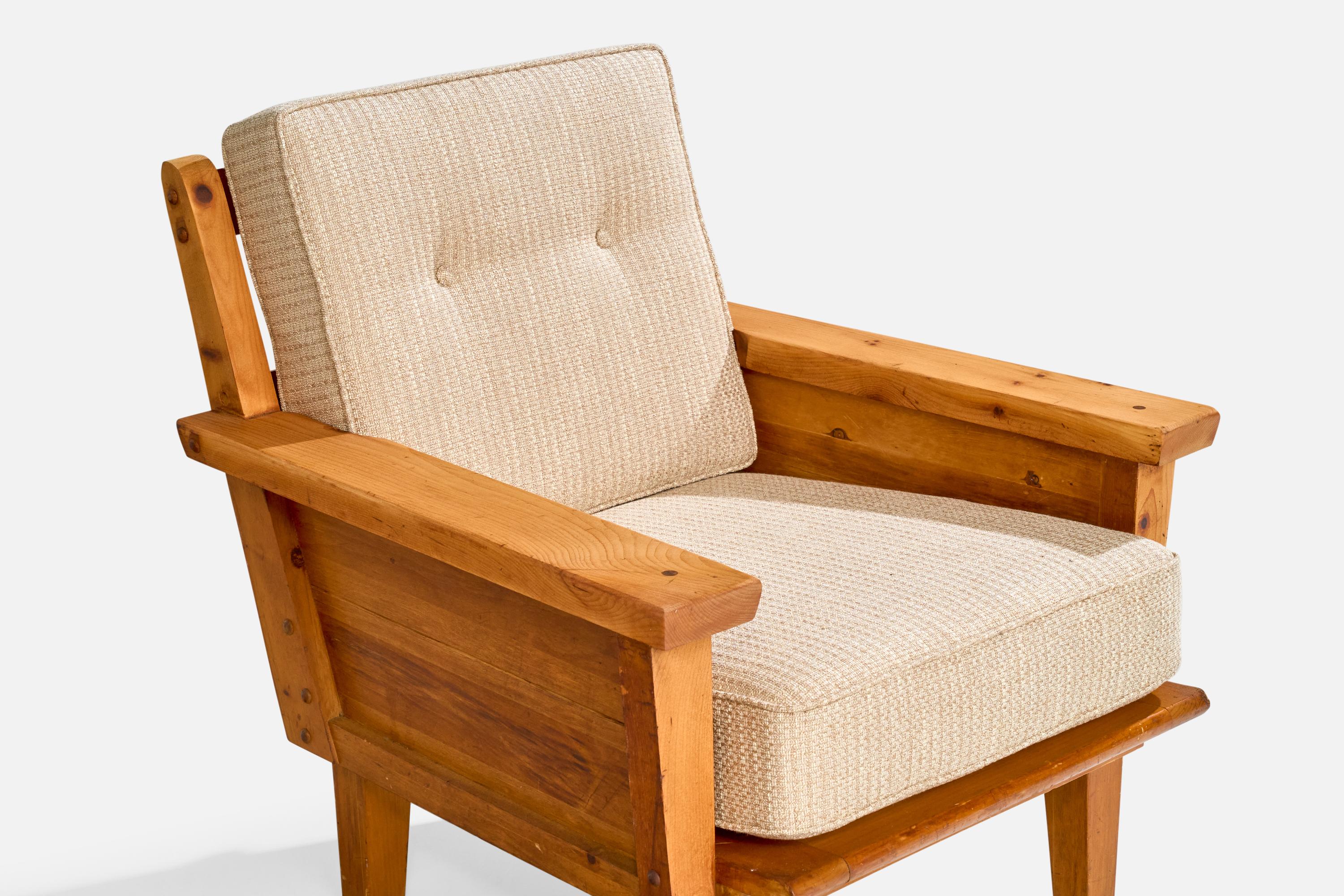 Habitant, fauteuils de salon, pin, tissu, États-Unis, années 1940 en vente 6