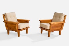 Habitant, Lounge Chairs, Pine, Fabric, USA, 1940s