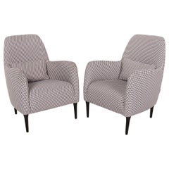 Habitat Daborn Fabric Armchair Set Black and White Checkered Incl. Cushion 2x