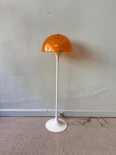 Habitat Orange Mushroom Floor Lamp Acrylic Steel Space Age Postmodern Glow