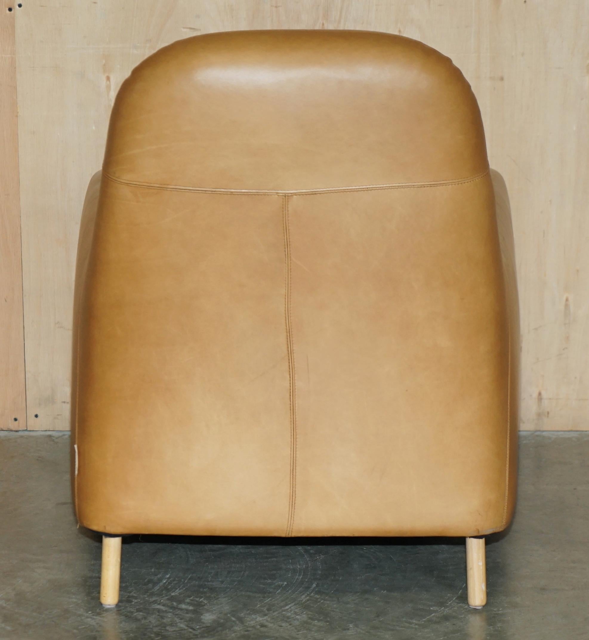 HABITAT SMITHFIELD ARON PROBYN 50TH ANNiVERSARY BROWN LEATHER SOFA & ARMCHAIR For Sale 9