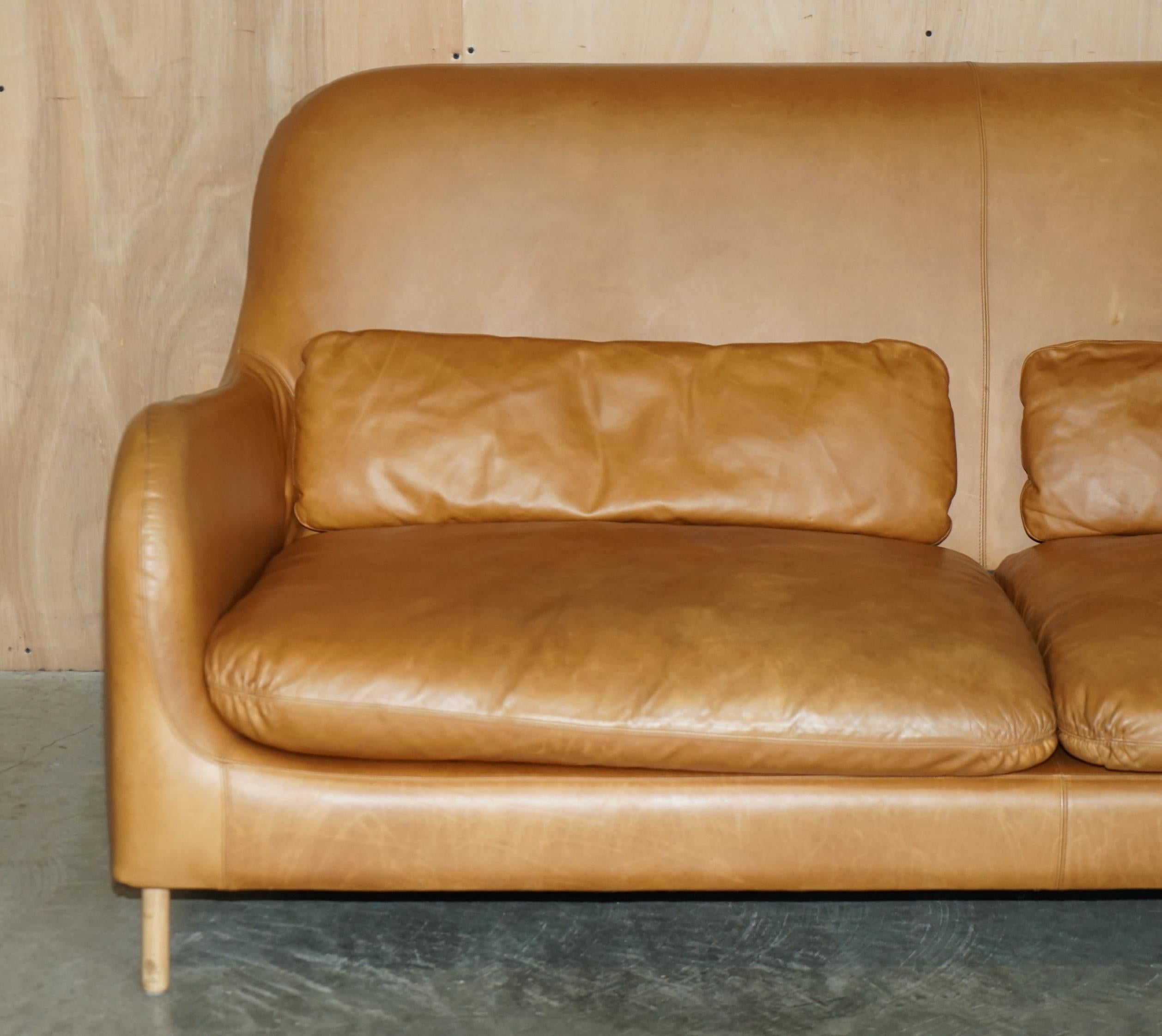 HABITAT SMITHFIELD ARON PROBYN 50. Jahrestag BROWN LEATHER SOFA & ARMCHAIR (Moderne der Mitte des Jahrhunderts) im Angebot