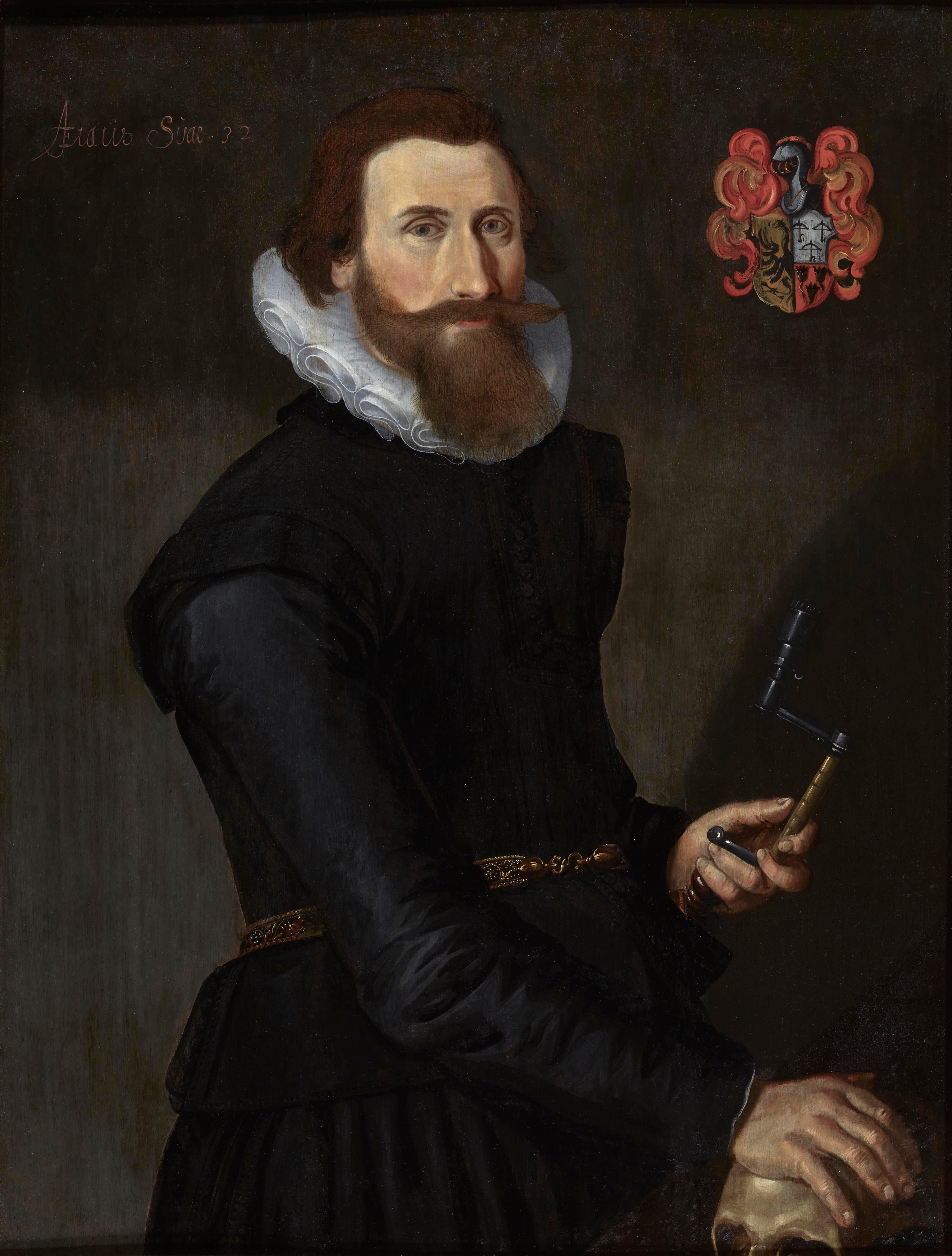 Portrait Painting Habsburg School - Portrait d'un chirurgien trépané, peinture à l'huile du début du 17e siècle