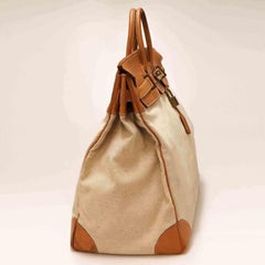 Hac 55 Hermès Canvas And Leather