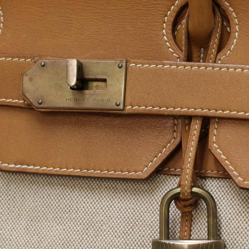Hac 55 Hermès Canvas And Leather 5