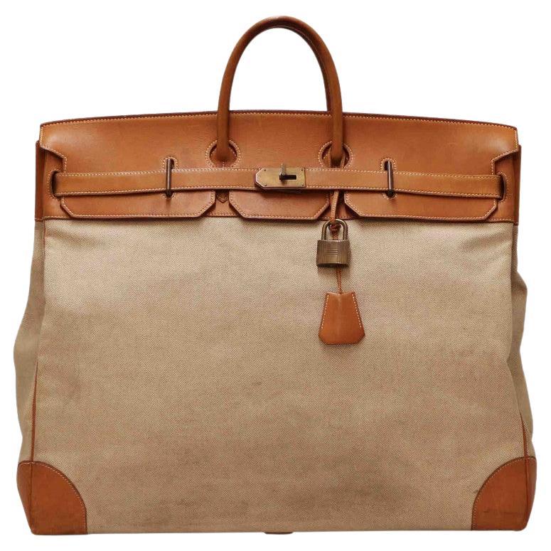 Hac 55 Hermès Canvas And Leather