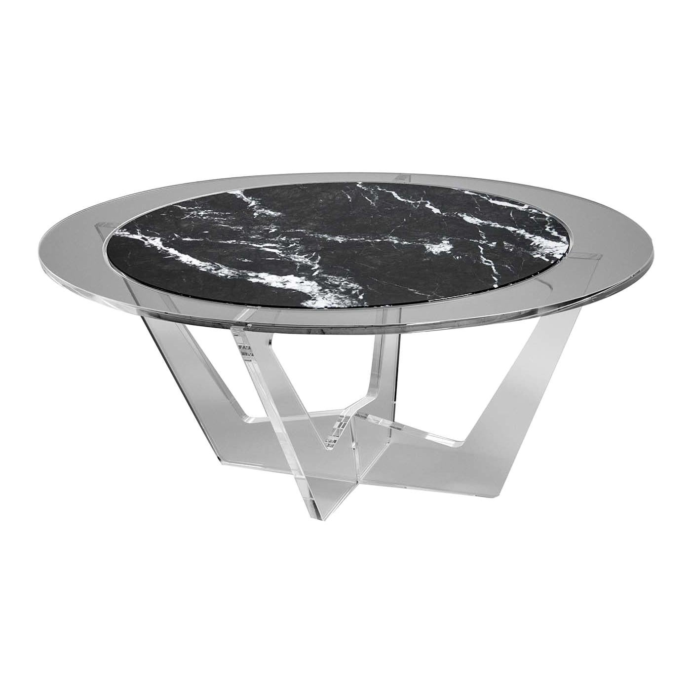 Hac Gray Oval Coffee Table with Carnico Marble-Top by Madea Milano