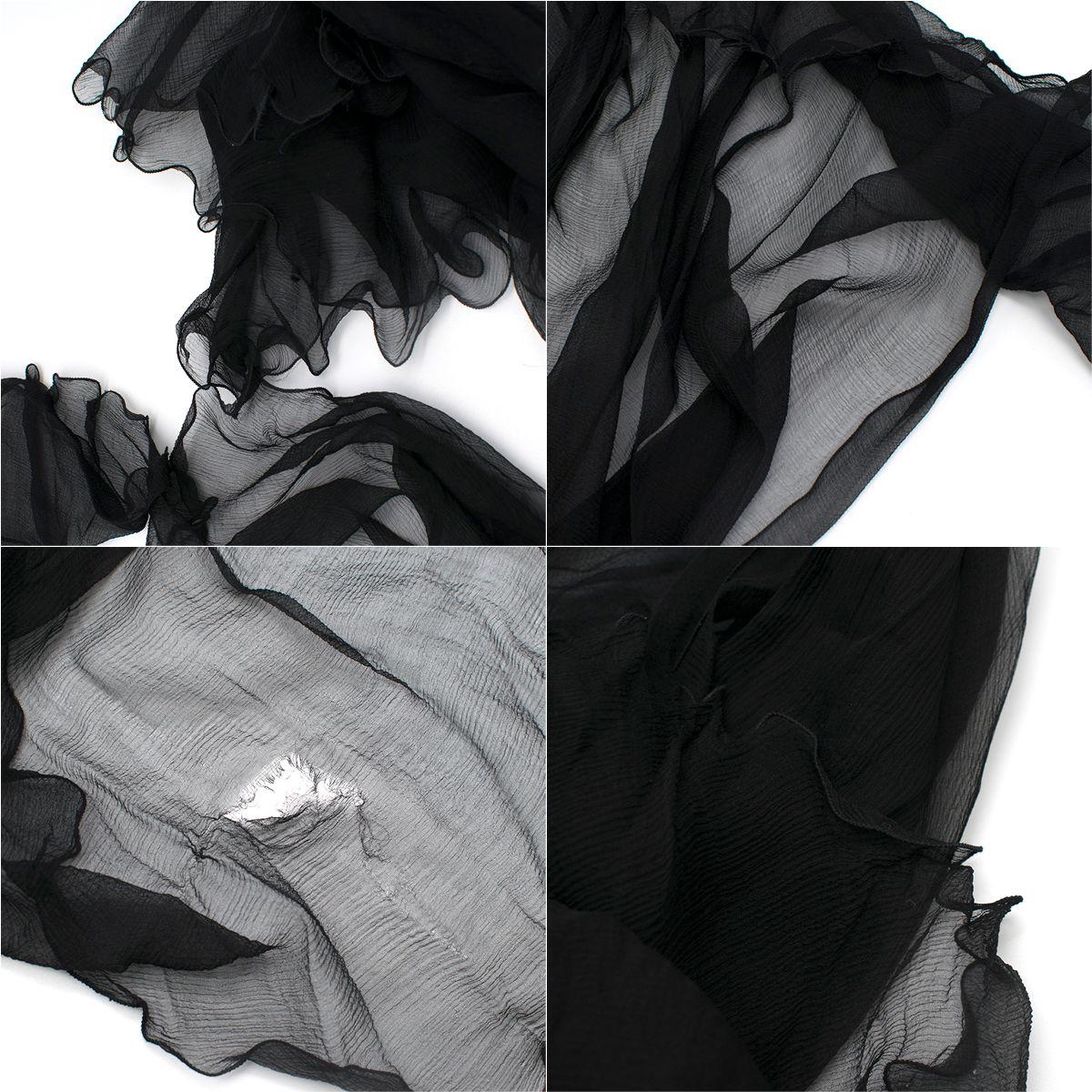Hachi Black Halterneck Pleated-Chiffon Gown & Stole - Size M  For Sale 3