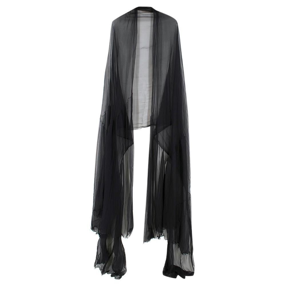 Hachi Black Halterneck Pleated-Chiffon Gown & Stole - Size M  In Excellent Condition For Sale In London, GB