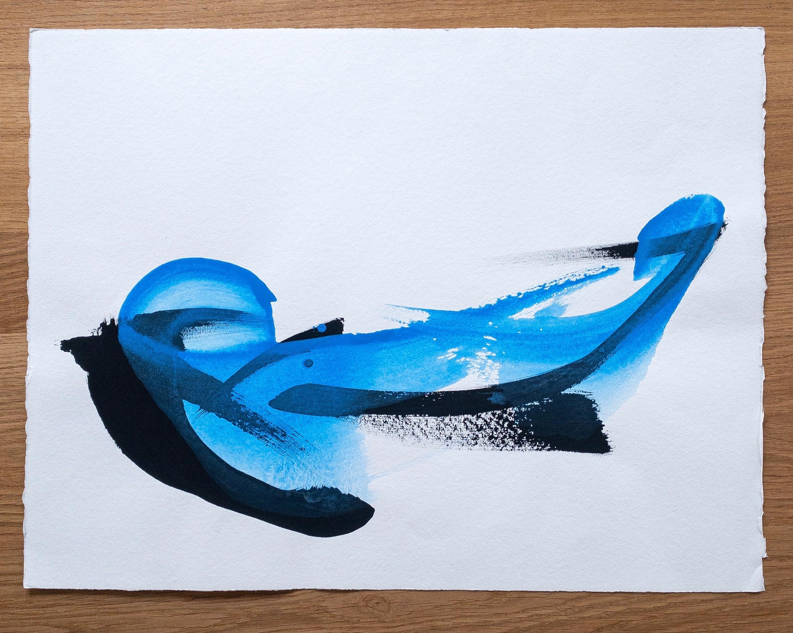 N572 by Hachiro Kanno - Calligraphy, abstract painting, ink, acrylic on paper For Sale 2