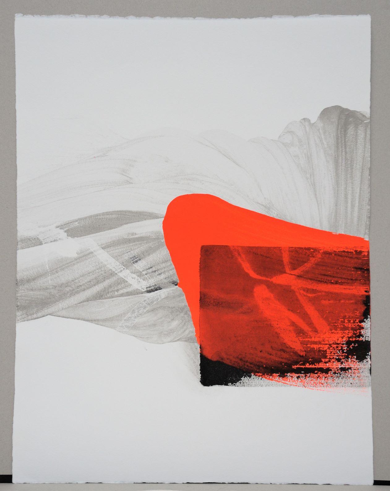Abstraktes Gemälde mit Kalligraphie-Basis von Permanescence N401 (zeitgenössisch) (Beige), Abstract Painting, von Hachiro Kanno