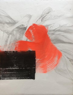 Abstraktes Werk auf Papier „Permanescence N405-T“ von Hachiro Kanno – Kalligraphie-basiertes Werk