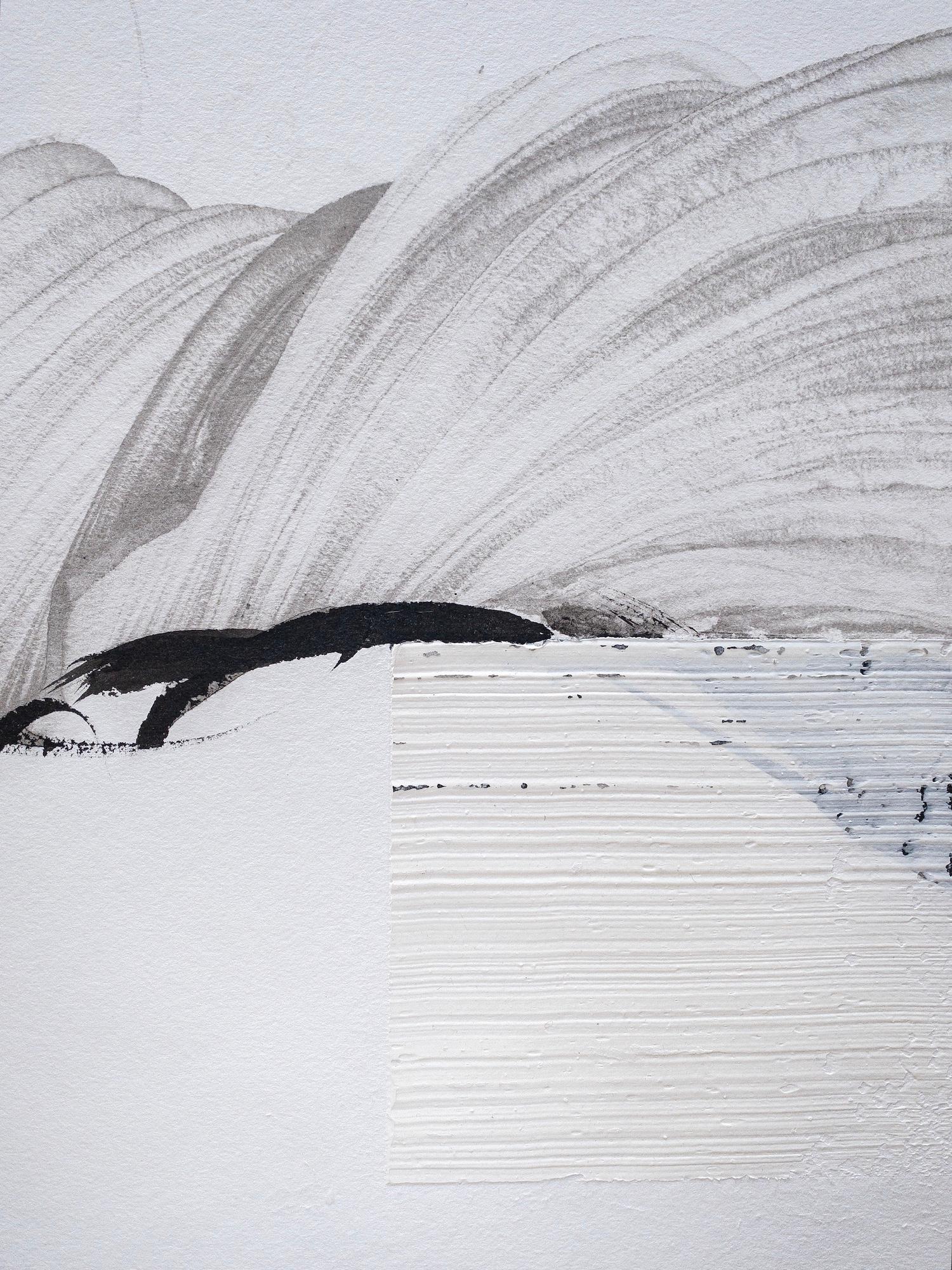 Permanescence N496D von Hachiro Kanno – abstraktes Werk auf Kalligraphie basiert auf Papier im Angebot 11