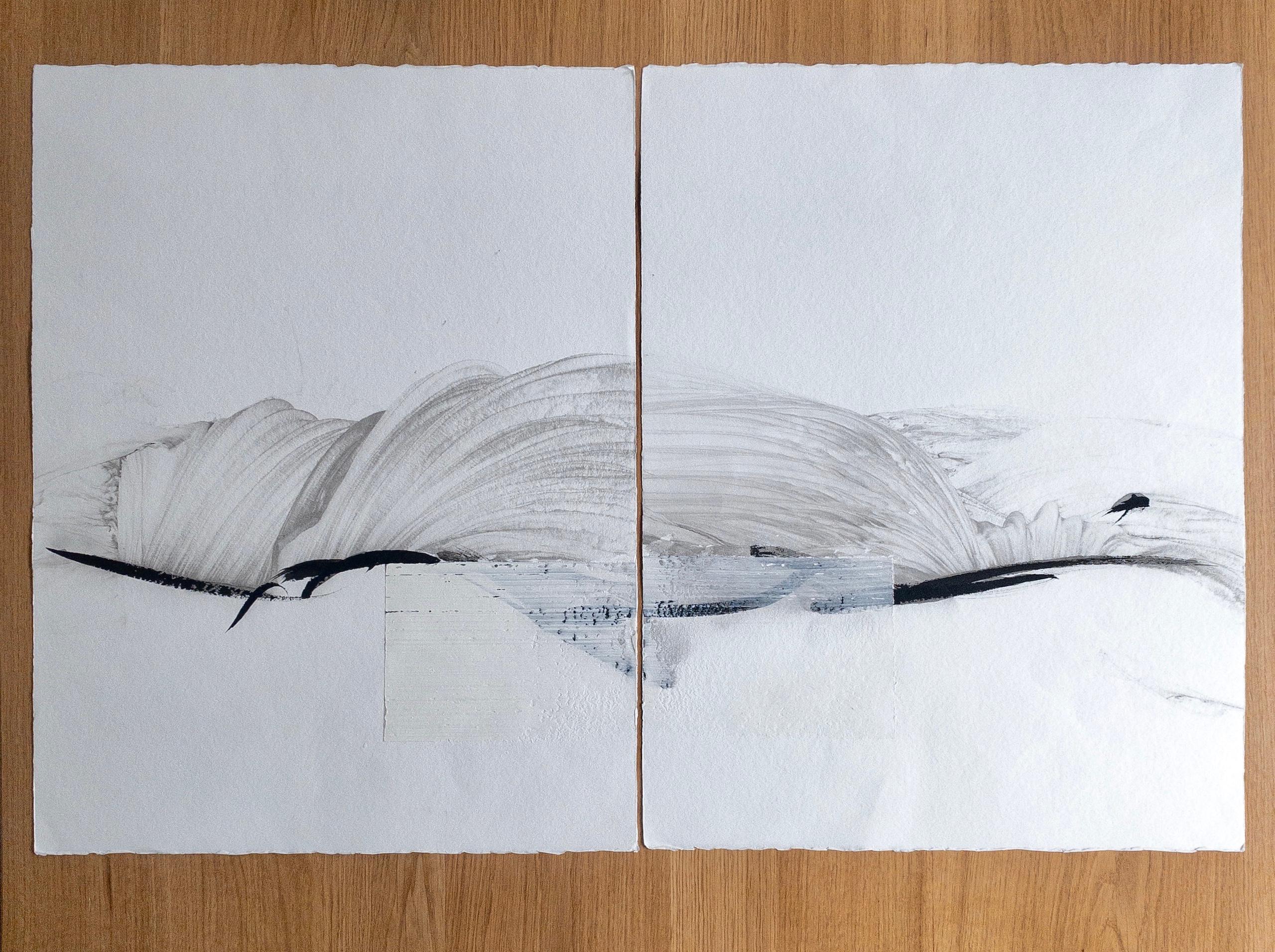 Permanescence N496D by Hachiro Kanno - Calligraphy-based abstract work on paper For Sale 2