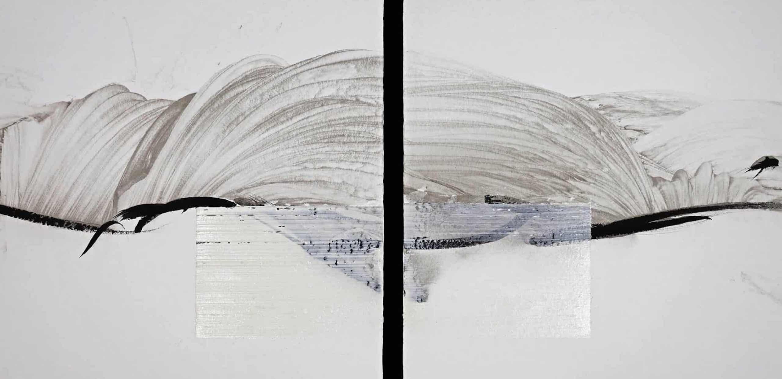 Permanescence N496D par Hachiro Kanno, œuvre abstraite sur papier basée sur la calligraphie en vente 4