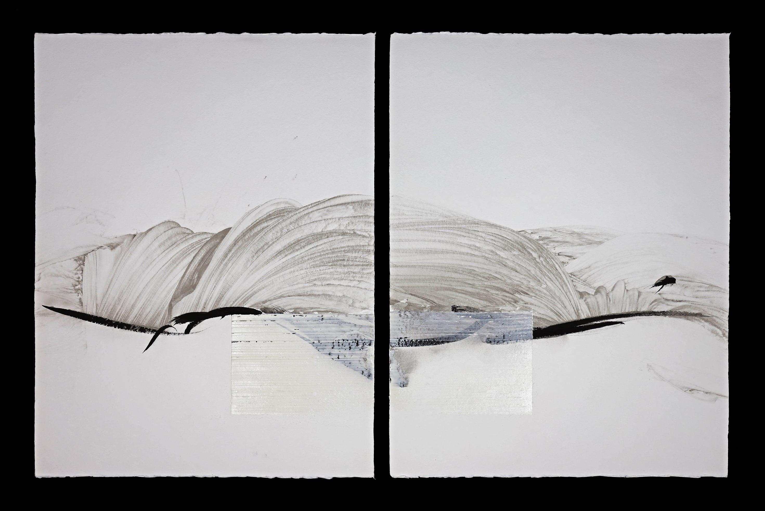 Permanescence N496-D ist ein einzigartiges Diptychon des zeitgenössischen japanischen Künstlers Hachiro Kanno mit den Maßen 65 × 100 cm (25,6 × 39,4 Zoll). 
Das Kunstwerk ist signiert, wird ungerahmt verkauft und wird mit einem Echtheitszertifikat