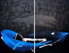 Permanescence TN693-D von  Hachiro Kanno – abstraktes Gemälde auf Kalligrafiebasis