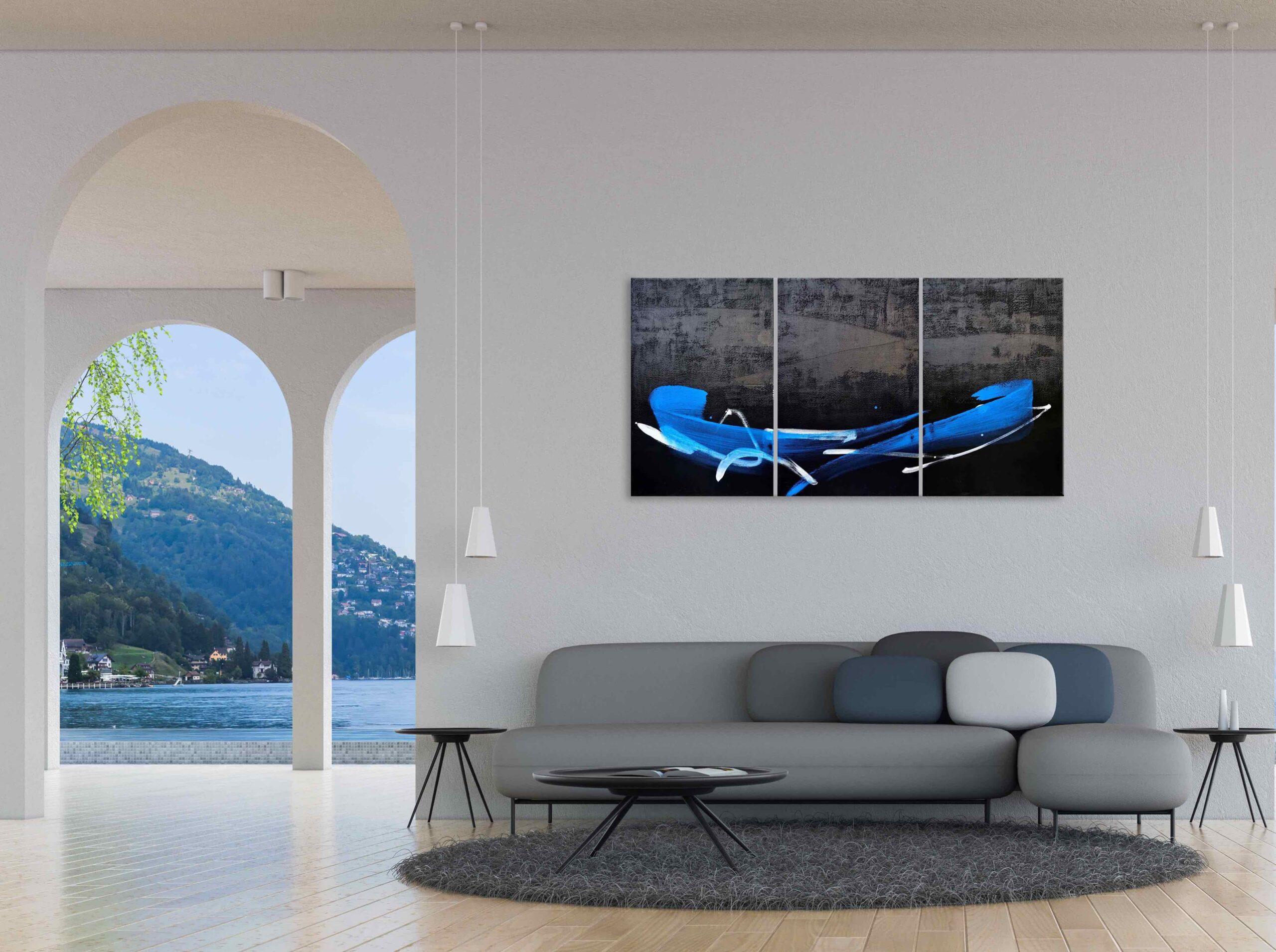 Permanescence TN694-T von Hachiro Kanno – abstraktes Gemälde auf Kalligraphie basiert im Angebot 1