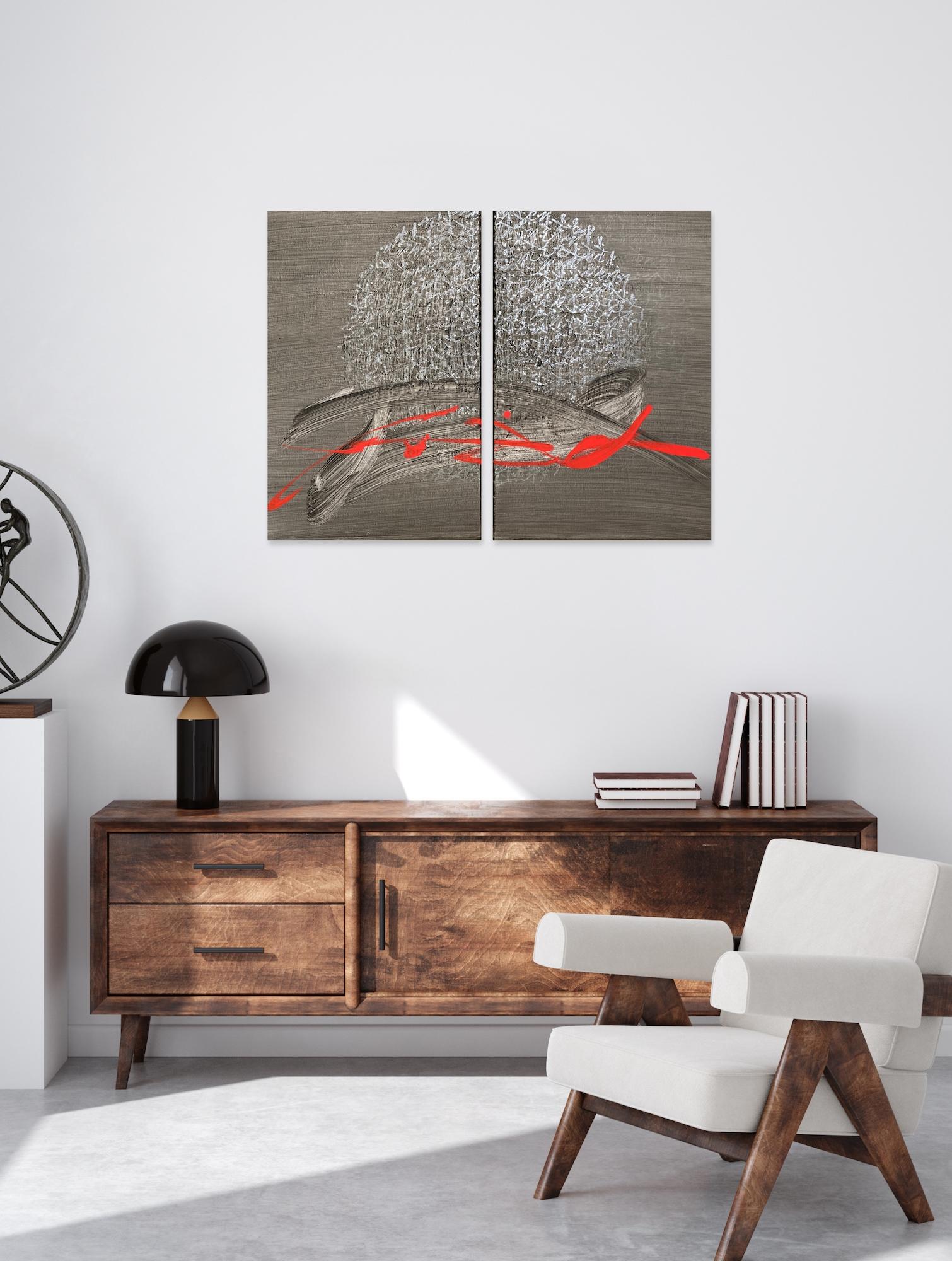 TN 902-D by Hachiro Kanno - Calligraphy, abstract painting, acrylic For Sale 1