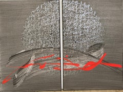 TN 902-D by Hachiro Kanno - Japanese Calligraphy Inspired Abstract Painting