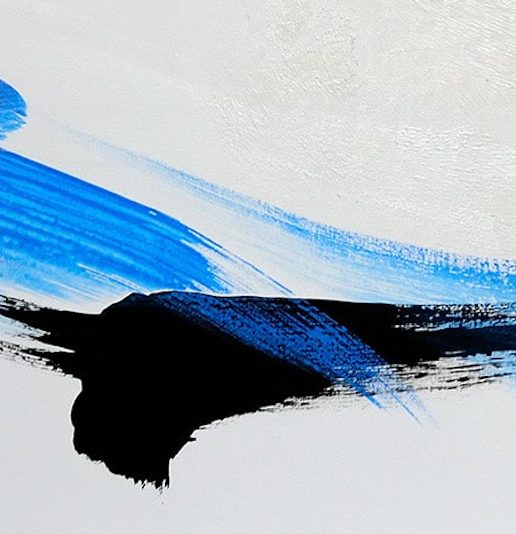 TN600-D par Hachiro Kanno - Peinture abstraite basée sur la calligraphie, diptyque, bleu en vente 3