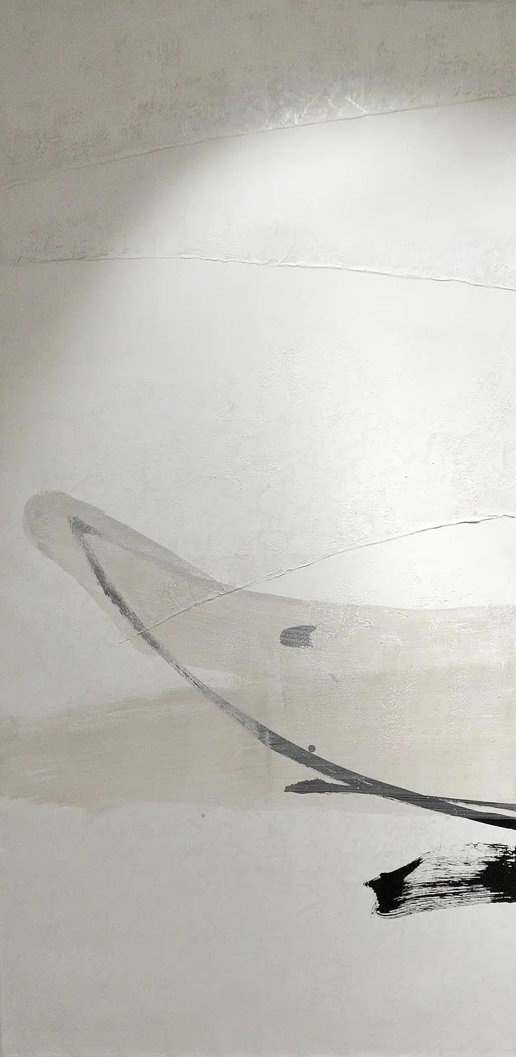 TN680-D von Hachiro Kanno - Großes abstraktes Gemälde auf Kalligrafie, Diptychon im Angebot 5