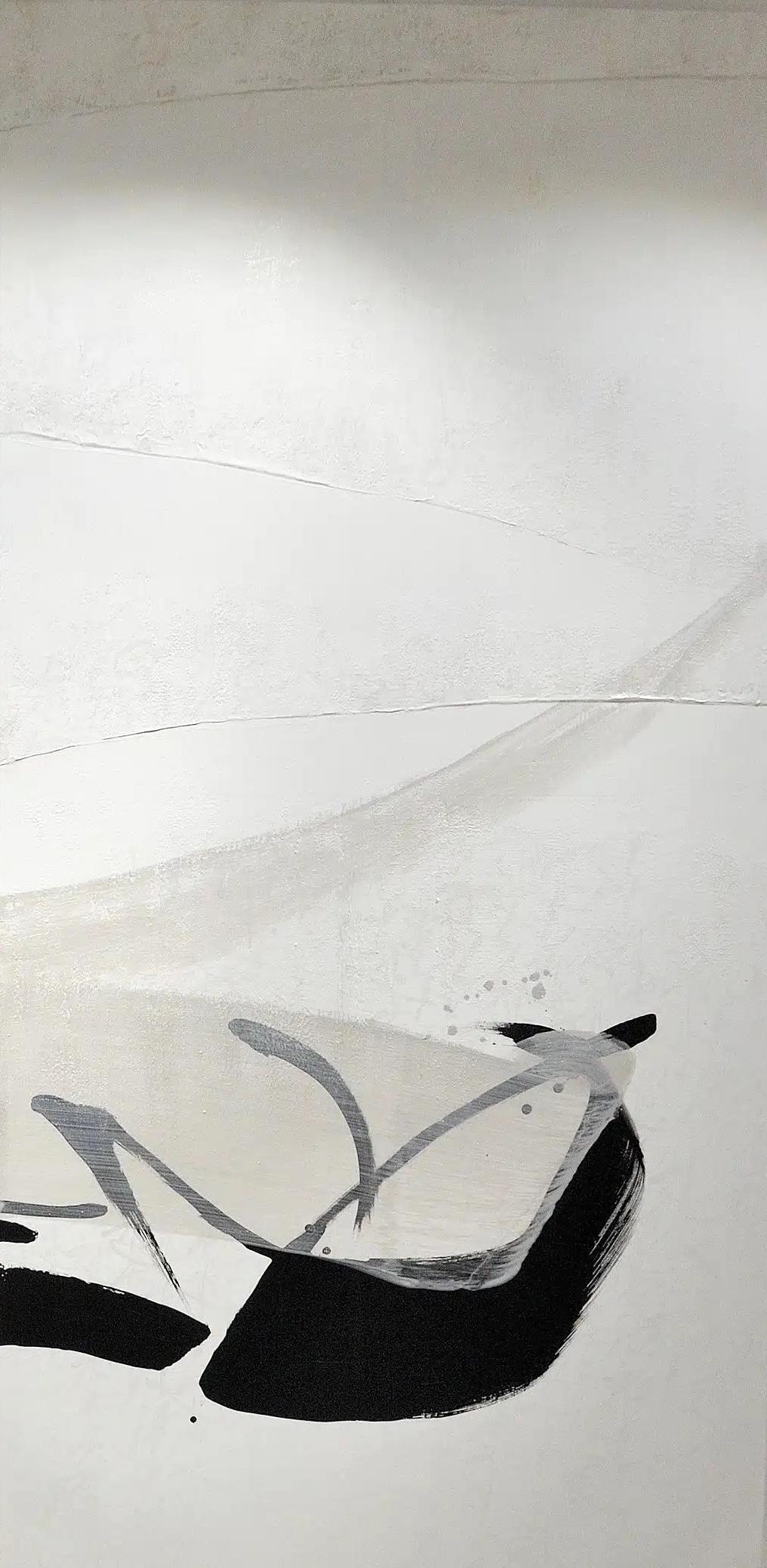 TN680-D von Hachiro Kanno - Großes abstraktes Gemälde auf Kalligrafie, Diptychon im Angebot 7