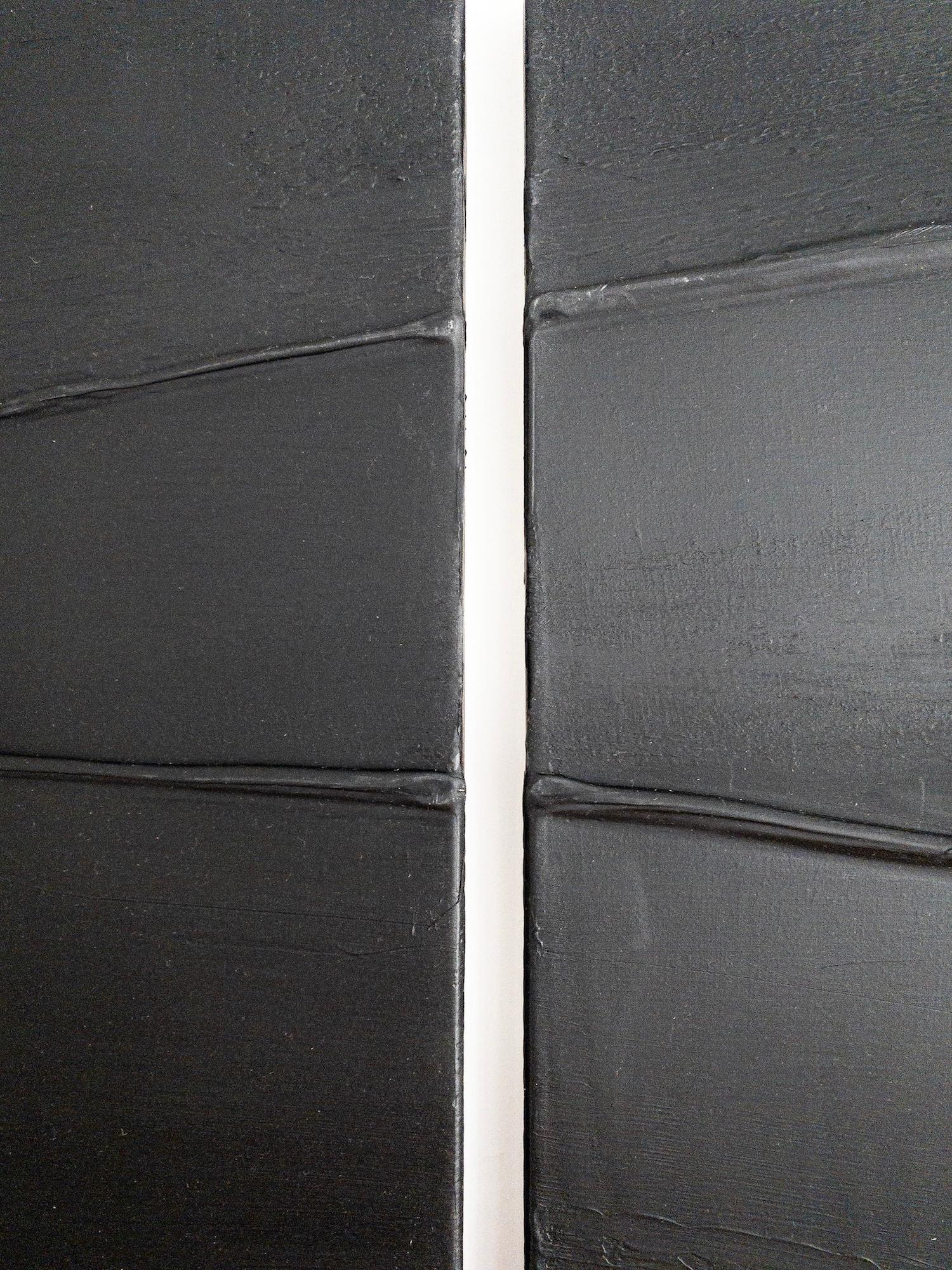 TN686-D de Hachiro Kanno - Abstracción y caligrafía japonesa, pintura díptica en venta 12