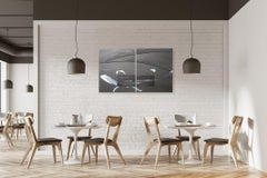 TN686-D by Hachiro Kanno - Abstraction & Japanese calligraphy, diptych painting