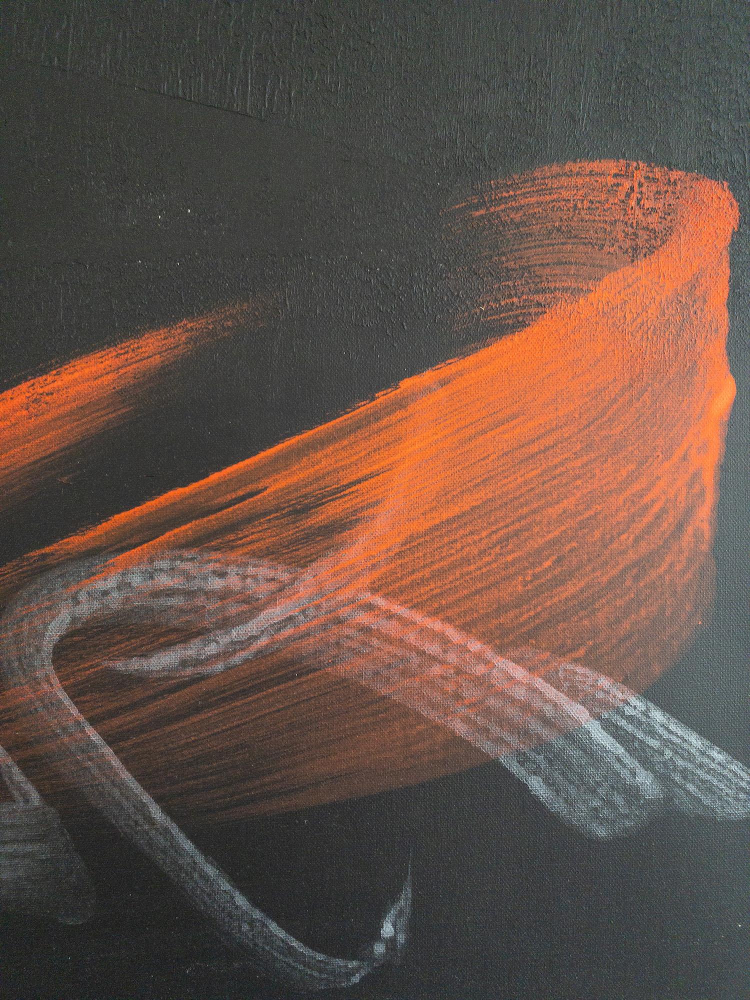 TN696-D by Hachiro Kanno - Calligraphy-based abstract diptych painting, red, ink For Sale 4