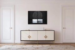 TN852 by Hachiro Kanno - Calligraphy-based Abstract Painting, Black and White