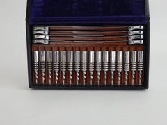 Hacker Art Deco Moderne Chrome Corn Set in Fitted Box for Eight