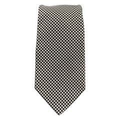 HACKETT LONDON Black & White Houndstooth Silk Tie