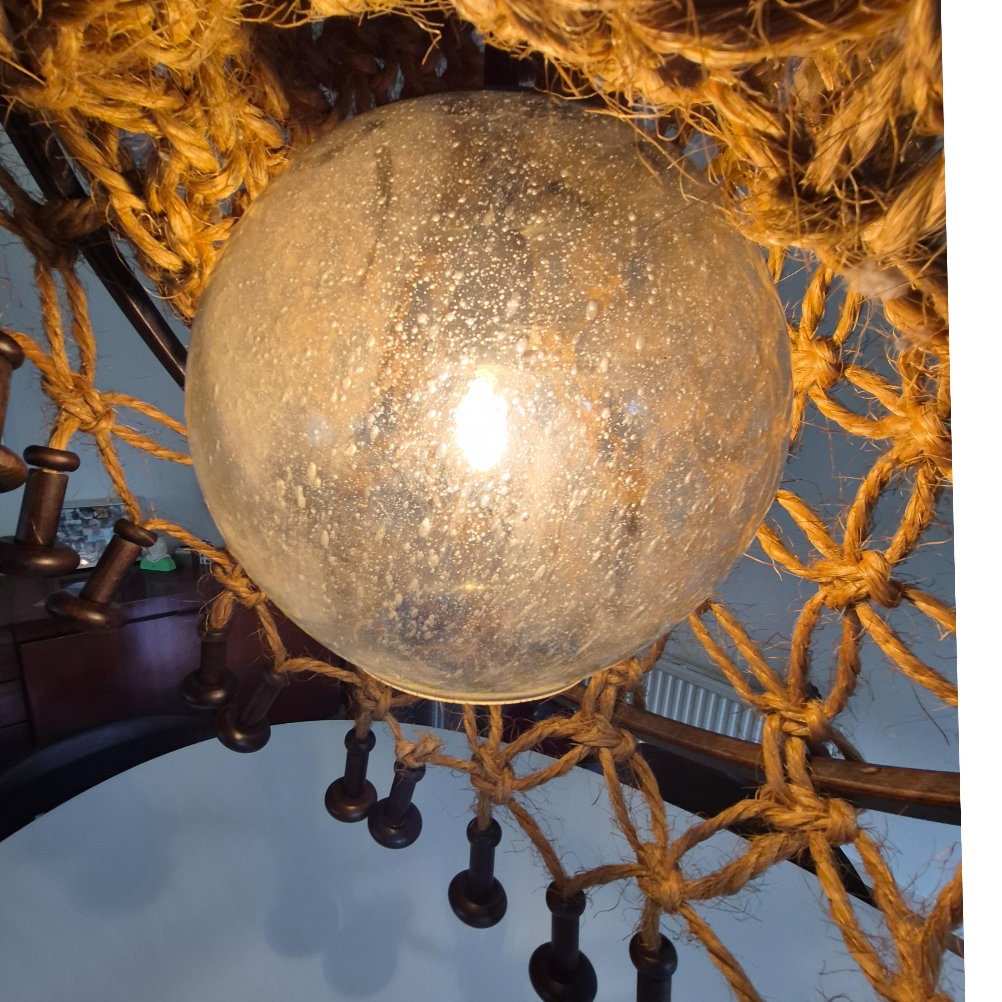 Had crafted wabi sabi pendant lamp by Temde, Switzerland 1960s 3